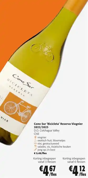 Colruyt Cono Sur 'Bicicleta' Reserva Viognier 2022/2023 aanbieding