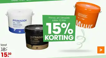 Kwantum Prima en Ultradek latex 10 liter aanbieding