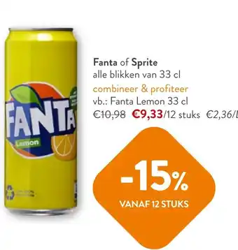 OKay Fanta of Sprite alle blikken van 33 cl aanbieding