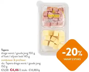 OKay Tapero droge worst / gouda jong 150 g aanbieding