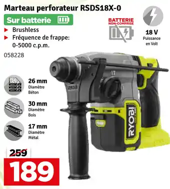 Mr Bricolage Marteau perforateur RSDS18X-0 aanbieding