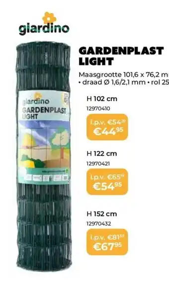 Gardenplast light H 102 cm