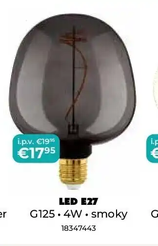 Europoint LED E27 G125 · 4W · smoky aanbieding