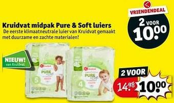 Kruidvat Kruidvat midpak pure + soft luiers aanbieding
