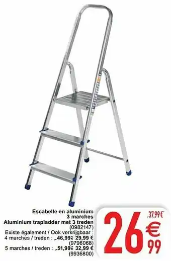 Cora Escabelle en aluminium 3 marches aluminium trapladder met 3 treden aanbieding