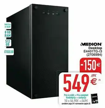 Cora Medion desktop e4401tg-i3 aanbieding