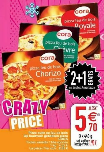 Cora Pizza cuite au feu de bois op houtvuur gebakken pizza cora aanbieding