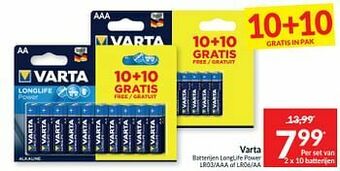 Varta batterijen longlife power lr03-aaa of lr06-aa