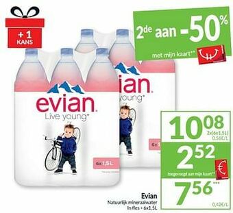 Intermarché Evian natuurlijk mineraalwater aanbieding