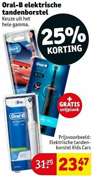 Kruidvat Elektrische tandenborstel kids cars aanbieding