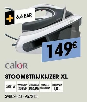 Electro Depot Calor stoomstrijkijzer xl sv8020c0 aanbieding
