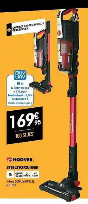 Hoover steelstofzuiger h-free 500 lite hf522l