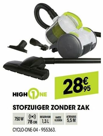 Electro Depot Highone stofzuiger zonder zak cyclo-one-04 aanbieding