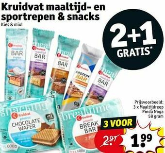 Kruidvat Maaltijdreep pinda noga aanbieding