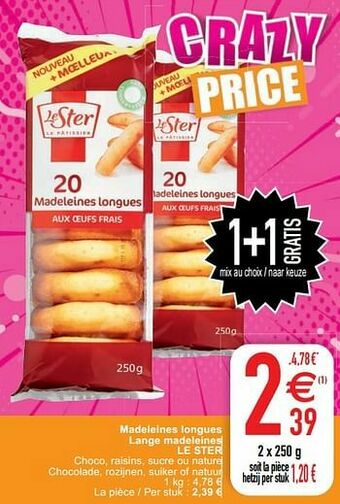 Cora Madeleines longues lange madeleines le ster aanbieding