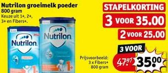 Kruidvat Nutrilon groeimelk poeder fibers+ aanbieding