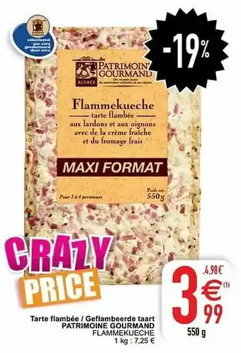 Cora Tarte flambée - geflambeerde taart patrimoine gourmand flammekueche aanbieding