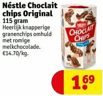 Kruidvat Néstle choclait chips original aanbieding