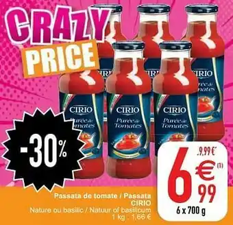 Cora Passata de tomate - passata cirio aanbieding