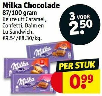 Kruidvat Milka chocolade aanbieding
