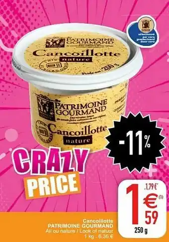 Cora Cancoillotte patrimoine gourmand aanbieding