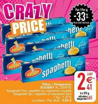 Cora Pâtes - deegwaren soubry al dente aanbieding