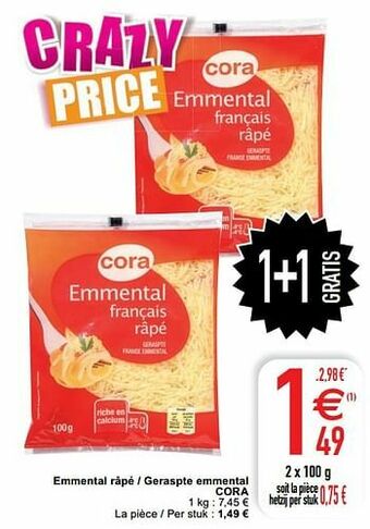 Cora Emmental râpé - geraspte emmental cora aanbieding