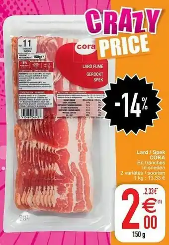 Cora Lard - spek cora aanbieding