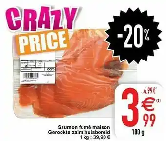 Cora Saumon fumé maison gerookte zalm huisbereid aanbieding