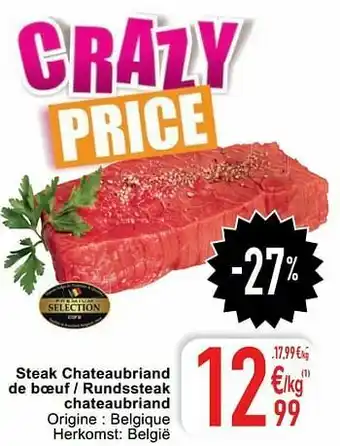 Cora Steak chateaubriand de boeuf - rundssteak chateaubriand aanbieding