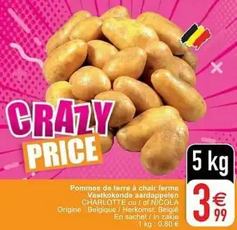 Cora Pommes de terre à chair ferme vastkokende aardappelen charlotte ou - of nicola aanbieding