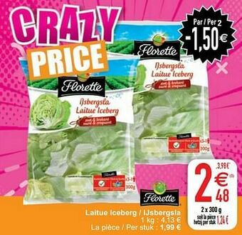 Cora Laitue iceberg - ijsbergsla aanbieding