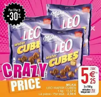 Cora Milka leo wafer cubes aanbieding