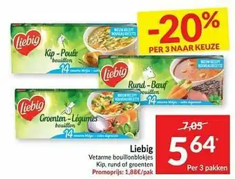 Liebig vetarme bouillonblokjes kip rund of groenten