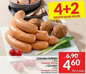 Intermarché Gebraden balletjes of cervela`s aanbieding
