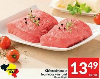 Intermarché Châteaubriand of tournedos van rund aanbieding