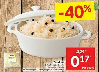 Intermarché Zuurkool gekookt met witte wijn aanbieding