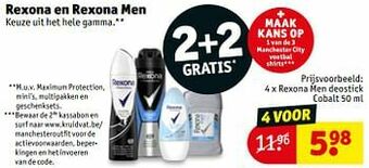 Kruidvat Rexona men deostick cobalt aanbieding