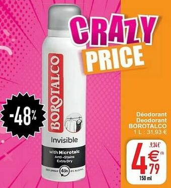 Cora Déodorant deodorant borotalco aanbieding