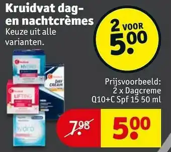 Kruidvat Dagcreme q10+c spf 15 aanbieding