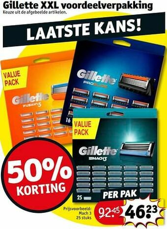 Kruidvat Gillette xxl voordeelverpakking mach 3 aanbieding
