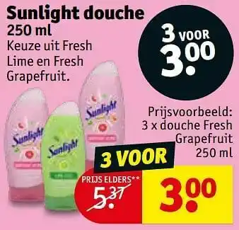 Kruidvat Douche fresh grapefruit aanbieding