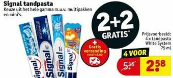 Kruidvat Tandpasta white system aanbieding