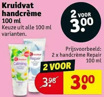 Kruidvat Handcrème repair aanbieding