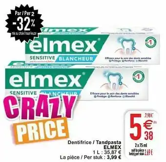 Cora Dentifrice - tandpasta elmex aanbieding