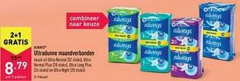 ALDI Always ultradunne maandverbanden aanbieding
