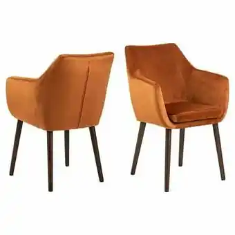 Leen Bakker Eetkamerstoel Uppsala - fluweel - koperkleur (1 stuk) - Leen Bakker aanbieding