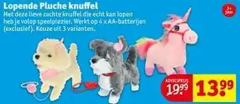 Kruidvat Lopende pluche knuffel aanbieding