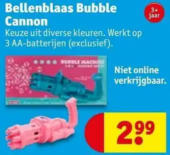 Kruidvat Bellenblaas bubble cannon aanbieding