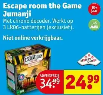 Kruidvat Escape room the game jumanji aanbieding
